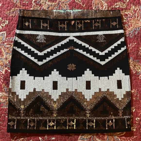 Express sequin bodycon mini skirt (small) - Picture 3 of 3